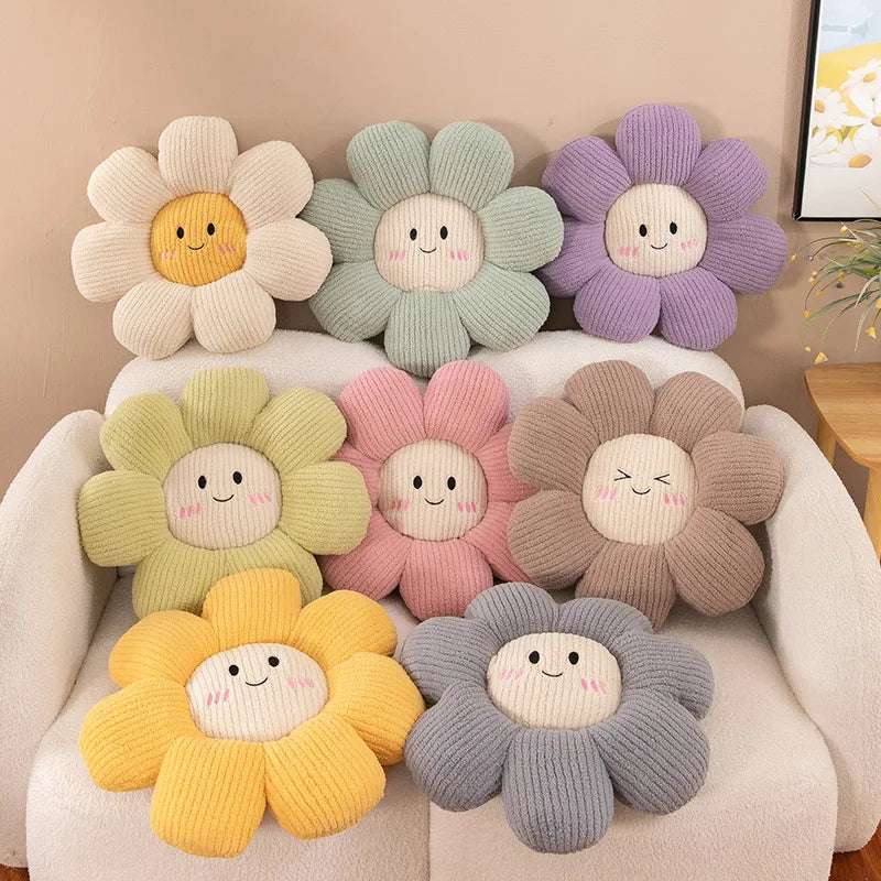 Electro-embroidery Pillows Sunflower Sun Flower Thickened Cushion Soft Comfortable Cute Plush Throw Pillow