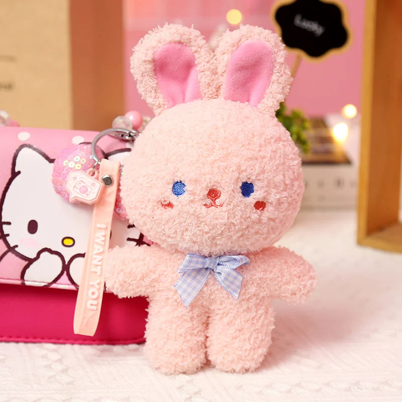 Keychain Plush Soft Teddy Bear Bunny Unicorn Duck Dog Pig Plush Keychains Schoolbag Plush Toys Delightful Mascot Pendant