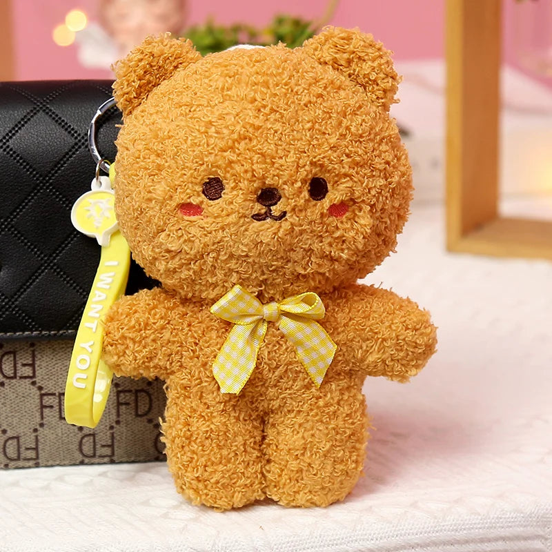 Keychain Plush Soft Teddy Bear Bunny Unicorn Duck Dog Pig Plush Keychains Schoolbag Plush Toys Delightful Mascot Pendant