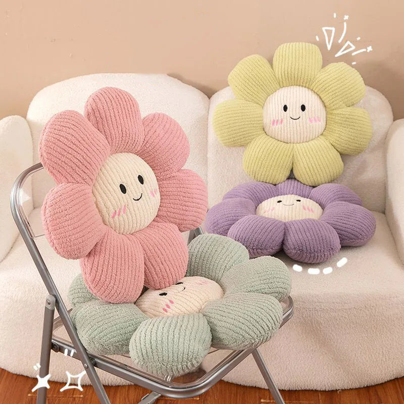 Electro-embroidery Pillows Sunflower Sun Flower Thickened Cushion Soft Comfortable Cute Plush Throw Pillow