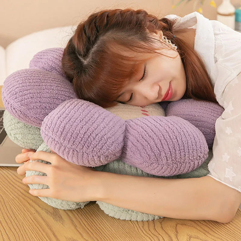Electro-embroidery Pillows Sunflower Sun Flower Thickened Cushion Soft Comfortable Cute Plush Throw Pillow