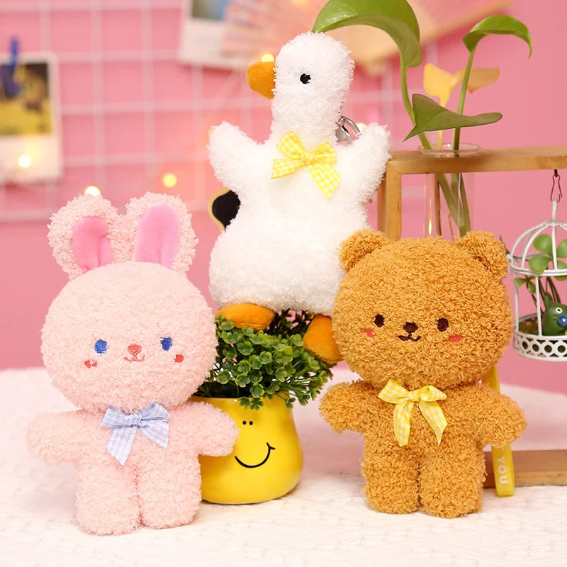 Keychain Plush Soft Teddy Bear Bunny Unicorn Duck Dog Pig Plush Keychains Schoolbag Plush Toys Delightful Mascot Pendant