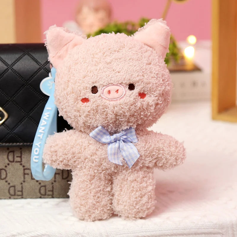 Keychain Plush Soft Teddy Bear Bunny Unicorn Duck Dog Pig Plush Keychains Schoolbag Plush Toys Delightful Mascot Pendant