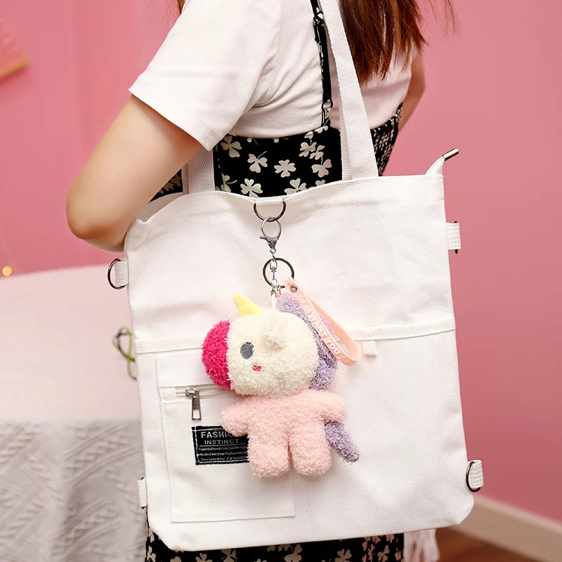 Keychain Plush Soft Teddy Bear Bunny Unicorn Duck Dog Pig Plush Keychains Schoolbag Plush Toys Delightful Mascot Pendant