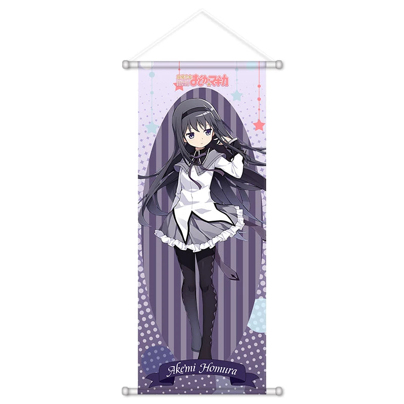 Kaname Madoka Akemi Homura Scroll Canvas Wall Hanging Painting Home Decor Anime Poster Wall Art Room Decoration
