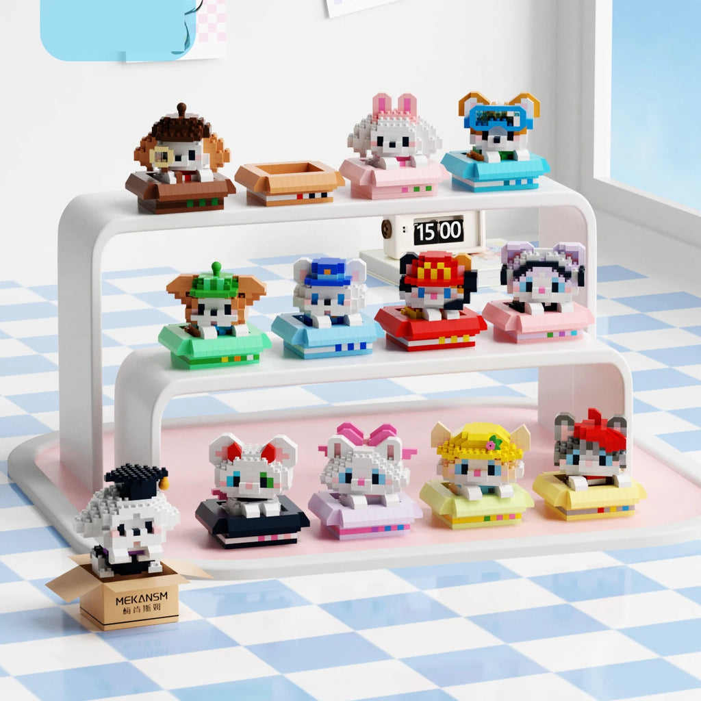 Cat Animal Brick Toy for Children Girls 8 To 10 Years Old Birthday Gifts Construction Block Set Mini Building Blocks Educational