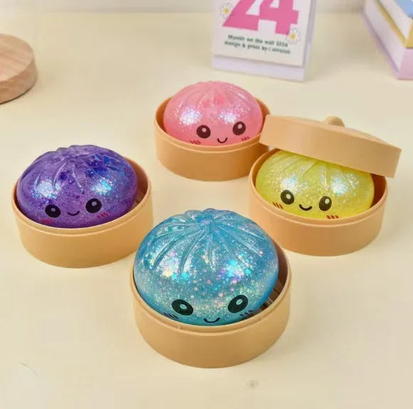 Hot Cute Dumpling Squishy Toy Steamed Stuffed Bun Squeeze Decompression Slow Rising Anti Stress Reliever Soft Kids Sensory Gift