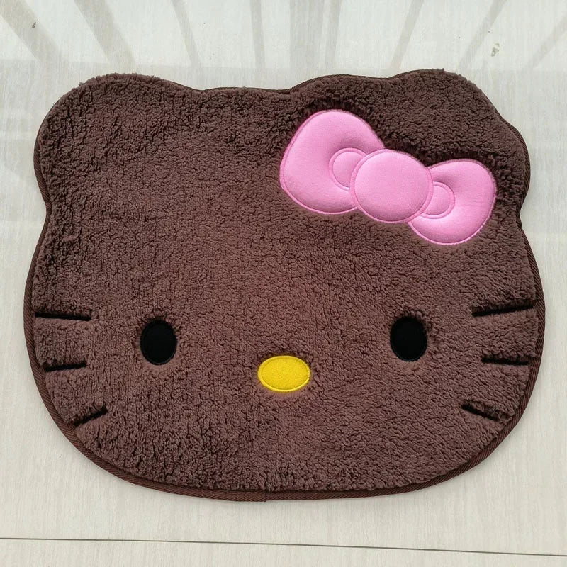 Kawaii Hello Kitty Cartoon Anime Bedroom Living Room Plush Rug Bath Anti Slip Mat Rug Absorbent Quick Drying Bath Mat Room Decor