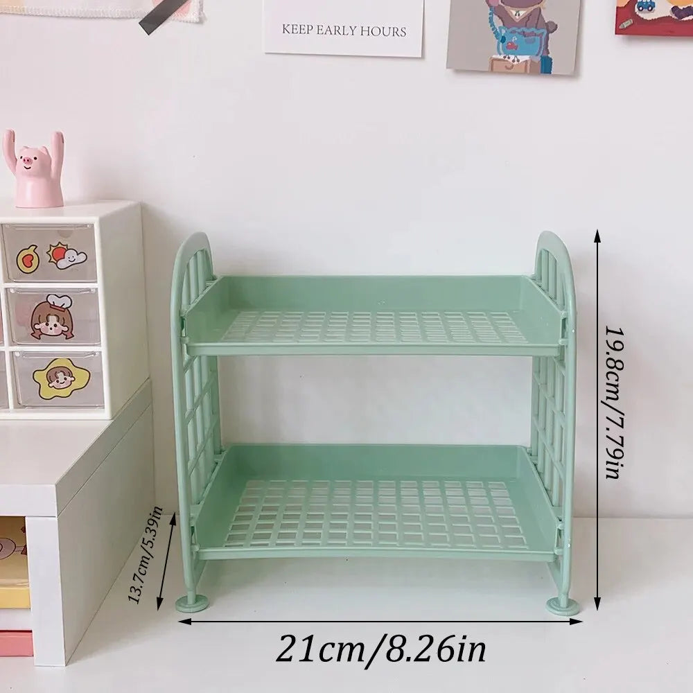 1PC High Appearance Horizontal Desktop Storage Shelf Simple Multi-storey Dormitory Storage Shelf Computer Office Available