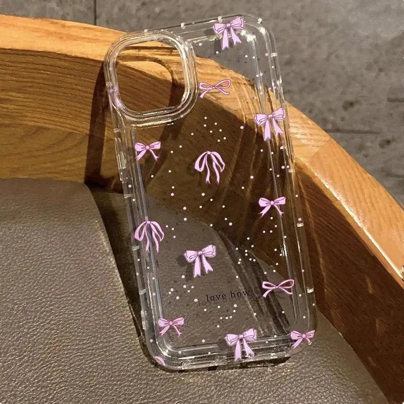 Cute Pink Bow Small Flower Print Clear Case for Realme C55 C53 C51 C21Y C25Y C35 C11 C2021 C20 C30 Realme 10 Pro Plus 8 9I 5G