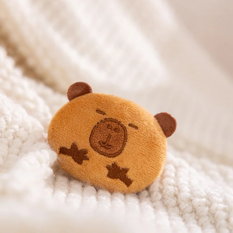 Adorable Stuffed Capybara Doll with Snack Bag Cartoon Plush Toys Creative Pudding Bag Design Kawaii Kids Gift