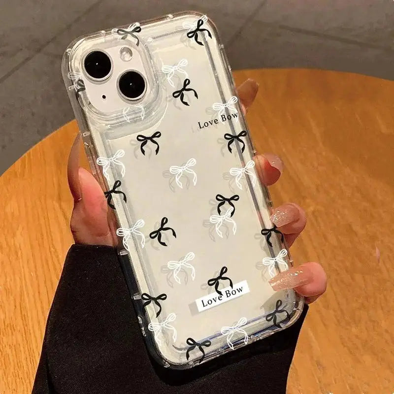 Cute Pink Bow Small Flower Print Clear Case for Realme C55 C53 C51 C21Y C25Y C35 C11 C2021 C20 C30 Realme 10 Pro Plus 8 9I 5G