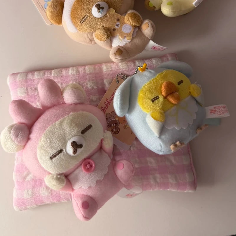 Easy bear Rabbit Ear Pajamas sleep Plush toys Keychains Stuffed Animals Bunny ear Rilakkuma kawaii Bear Stuffed doll toys gift