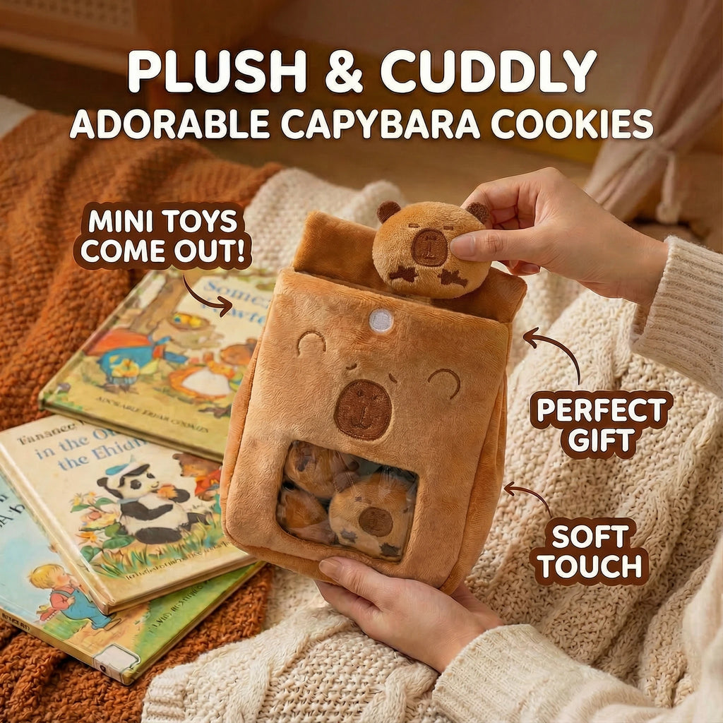 Adorable Stuffed Capybara Doll with Snack Bag Cartoon Plush Toys Creative Pudding Bag Design Kawaii Kids Gift