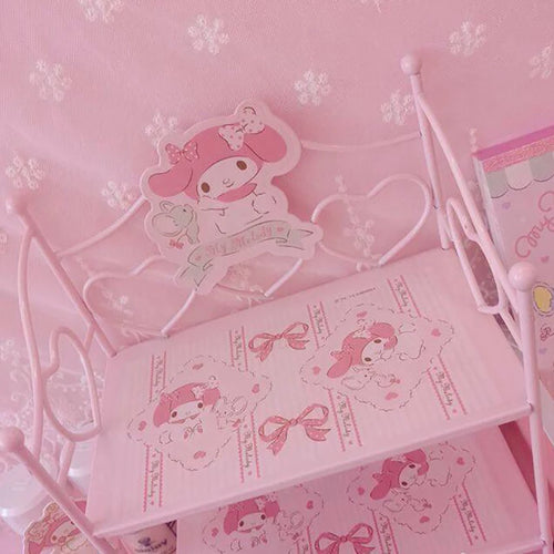 27 * 20 * 12cm Sanrio girl's heart small iron frame foldable table top shelf dormitory cosmetics jewelry box Tieyi Girls Gift