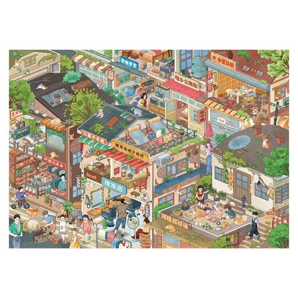 Fun DIY 3D Miniature Stickers Stacking Handicraft Decor Cabin Town Stickers Creative Arts Miniature Scene Paster Gift