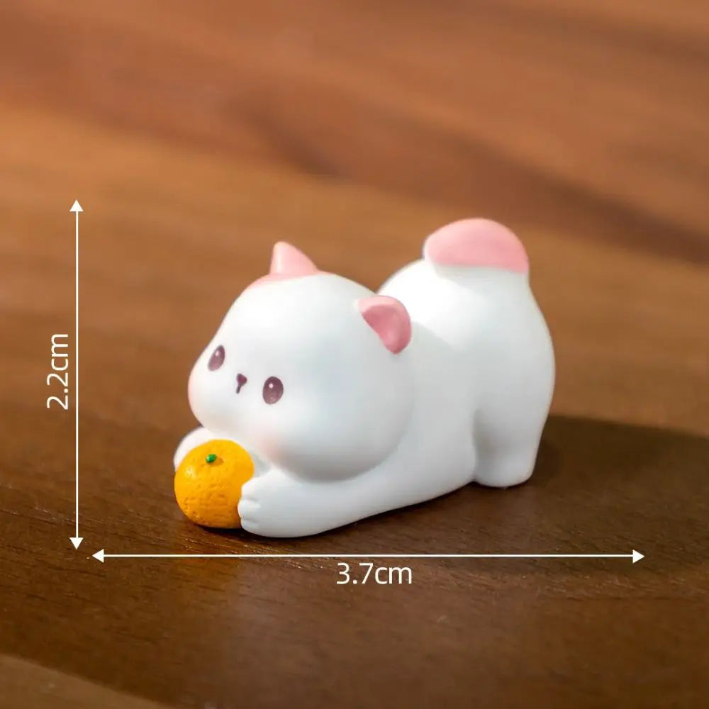 Homemade Cartoon Cat Figurines Miniatures Cute DIY Handicraft Mini Cat Ornament Resin Crafts Kitten Statue Micro Landscape Ornaments