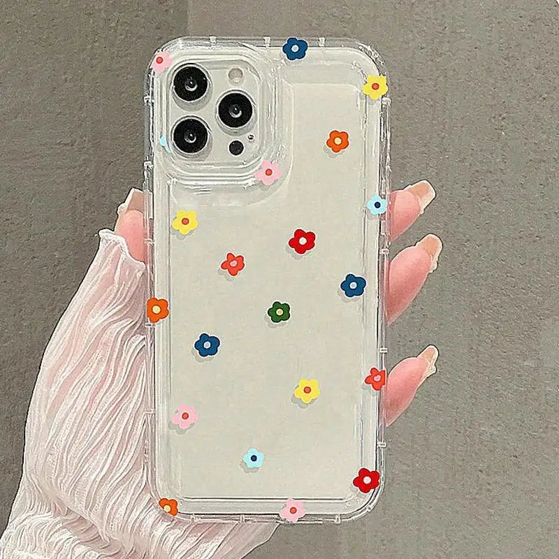 Cute Pink Bow Small Flower Print Clear Case for Realme C55 C53 C51 C21Y C25Y C35 C11 C2021 C20 C30 Realme 10 Pro Plus 8 9I 5G