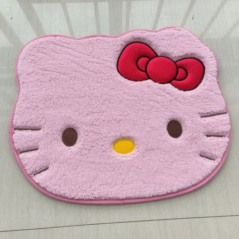 Kawaii Hello Kitty Cartoon Anime Bedroom Living Room Plush Rug Bath Anti Slip Mat Rug Absorbent Quick Drying Bath Mat Room Decor