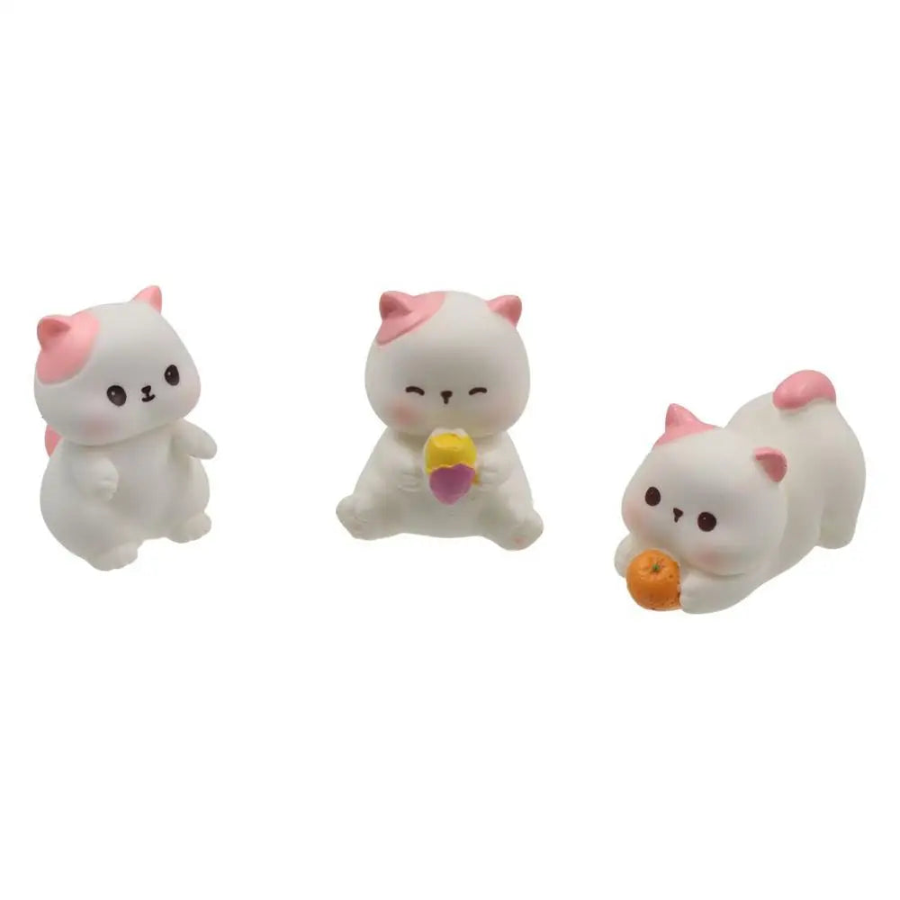 Homemade Cartoon Cat Figurines Miniatures Cute DIY Handicraft Mini Cat Ornament Resin Crafts Kitten Statue Micro Landscape Ornaments
