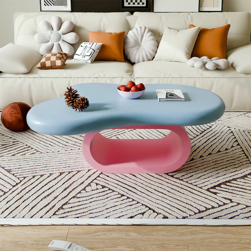 Kawaii Cloud Shape Coffee Table Trendy Aesthetic Modern Unique Coffee Table Living Room Cute Table De Salon Home Furniture