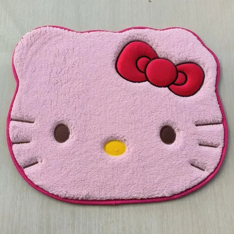 Kawaii Hello Kitty Cartoon Anime Bedroom Living Room Plush Rug Bath Anti Slip Mat Rug Absorbent Quick Drying Bath Mat Room Decor