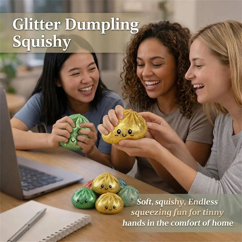 Hot Cute Dumpling Squishy Toy Steamed Stuffed Bun Squeeze Decompression Slow Rising Anti Stress Reliever Soft Kids Sensory Gift