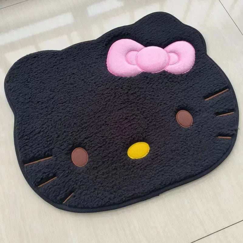 Kawaii Hello Kitty Cartoon Anime Bedroom Living Room Plush Rug Bath Anti Slip Mat Rug Absorbent Quick Drying Bath Mat Room Decor