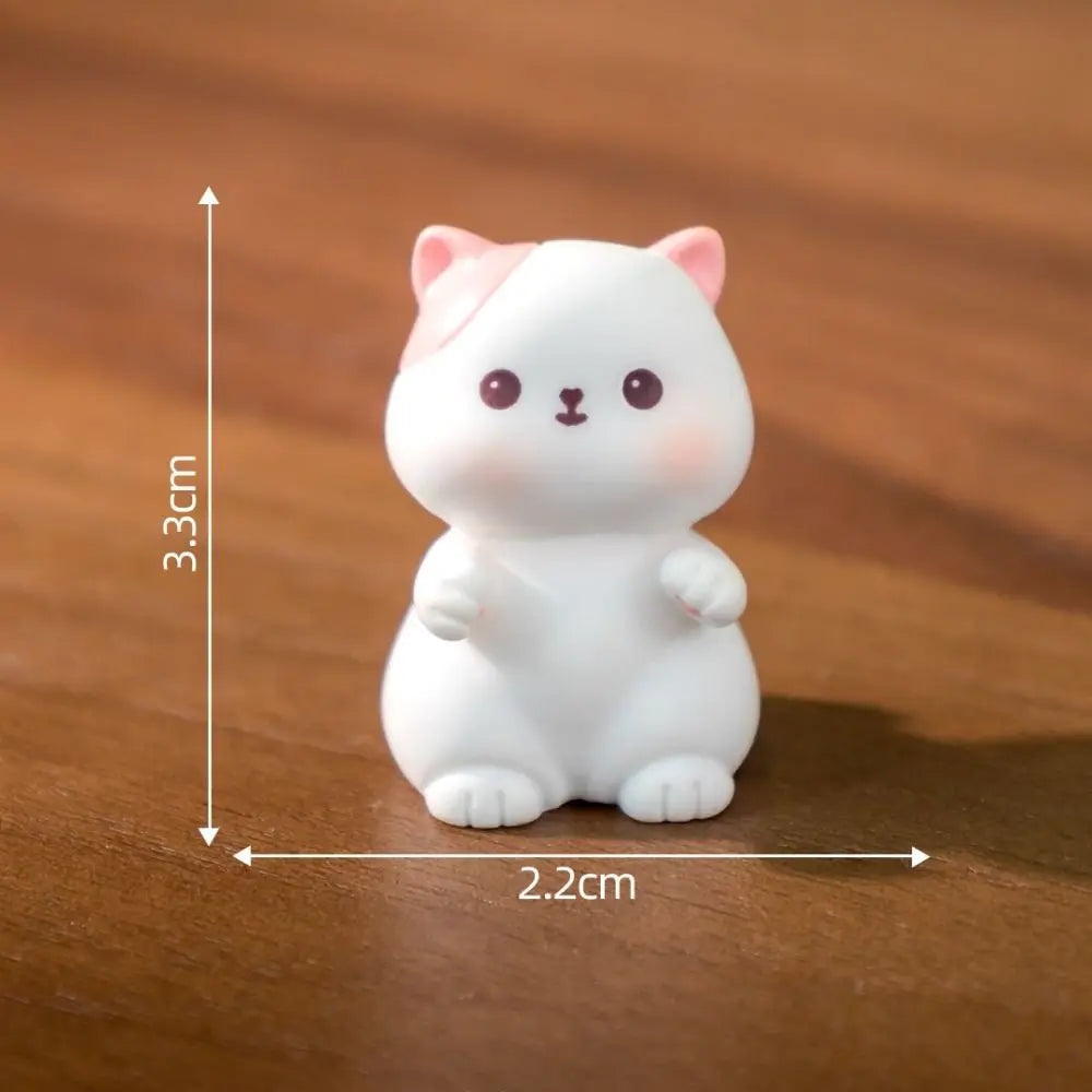 Homemade Cartoon Cat Figurines Miniatures Cute DIY Handicraft Mini Cat Ornament Resin Crafts Kitten Statue Micro Landscape Ornaments