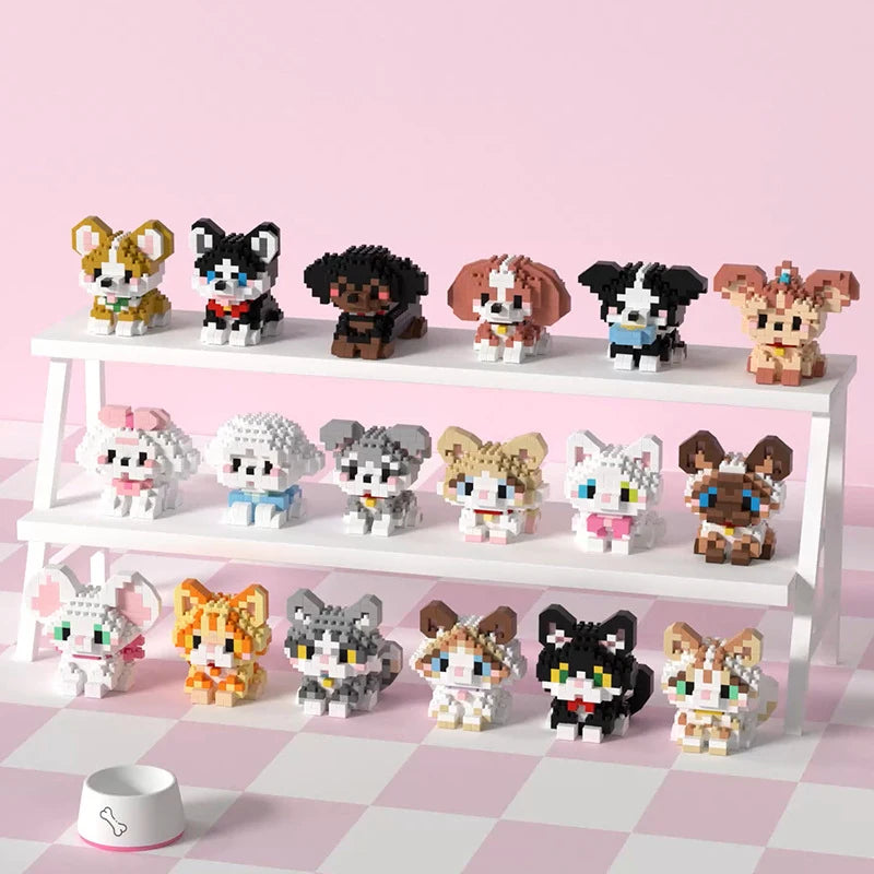Cat Animal Brick Toy for Children Girls 8 To 10 Years Old Birthday Gifts Construction Block Set Mini Building Blocks Educational