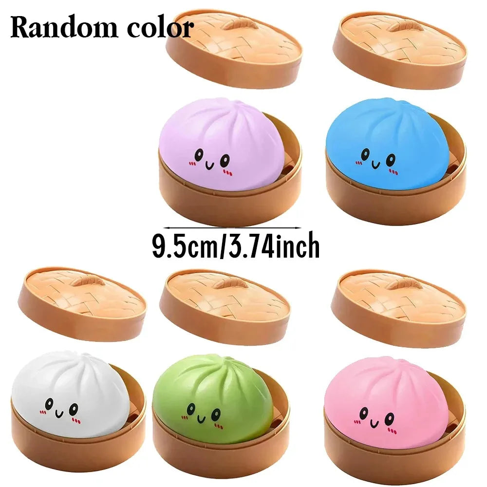 Hot Cute Dumpling Squishy Toy Steamed Stuffed Bun Squeeze Decompression Slow Rising Anti Stress Reliever Soft Kids Sensory Gift