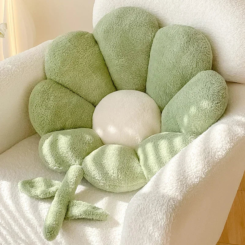 Lifelike Flower Shaped Plush Cushion Kawaii Stuffed Plant Plushie Throw Pillow Soft Sofa Car Mat Home Decor
