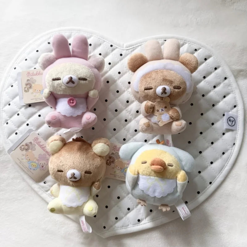 Easy bear Rabbit Ear Pajamas sleep Plush toys Keychains Stuffed Animals Bunny ear Rilakkuma kawaii Bear Stuffed doll toys gift